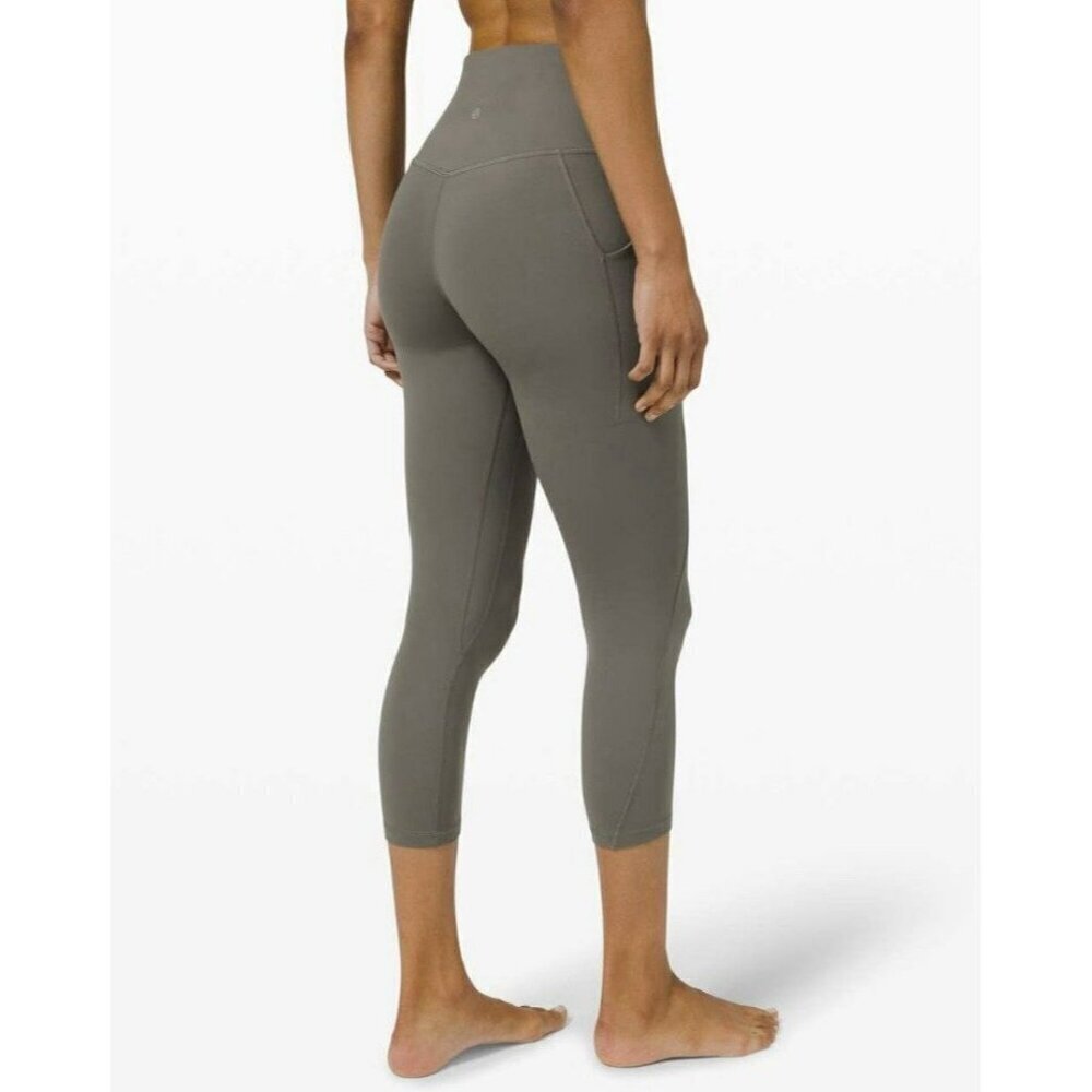Lululemon Align High Rise Crop with Pockets 23" Grey Sage Sz 2